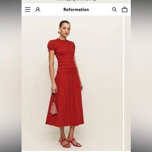 Reformation Kiria Dress Red/Lipstick Red - Size 8